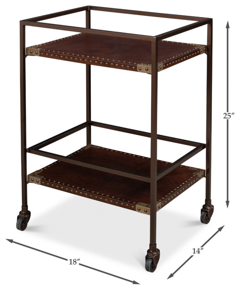 Industrial Leather Trolley