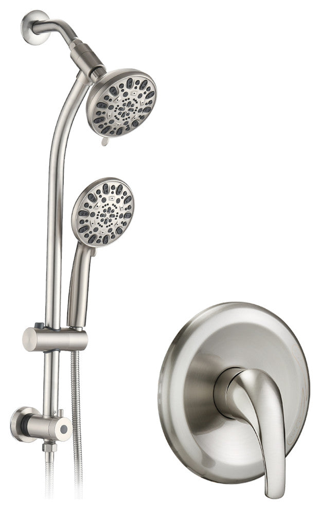 5 inch Wall-Mounted Round Shower System with Handheld Shower and Head Shower and