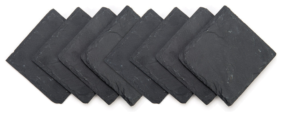 Slate Drink Coasters, Set of 8, 4"x4"