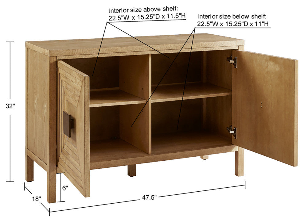 Madison Park Paige Geometric 2-Door Storage Cabinet with Adjustable Shelves