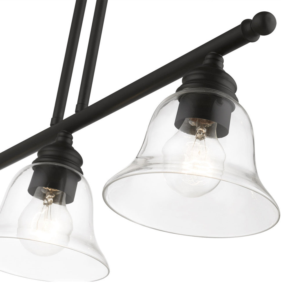 Livex Lighting 46487-04 3 Light Black Linear Chandelier