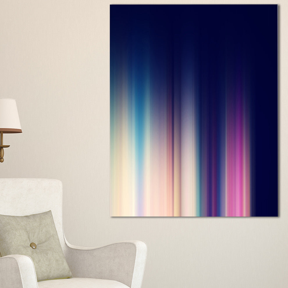 "Neon Blue Abstract Lines" Abstract Digital Art Canvas Print