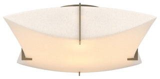 Bento Semi-Flush Mount, Spun Frost Shade, Soft Gold