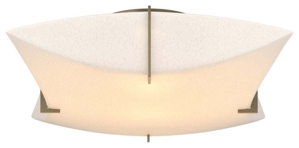 Bento Semi-Flush Mount, Spun Frost Shade, Soft Gold