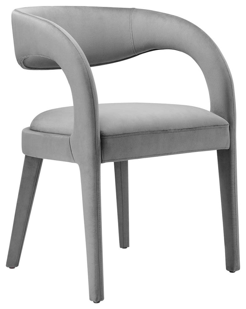 Pinnacle Performance Velvet Dining Chair Set of 2, Gray