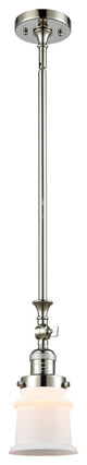 Small Canton 1-Light Mini Pendant, Polished Nickel, Matte White