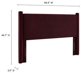 Rael Performance Velvet King Headboard, Mulberry
