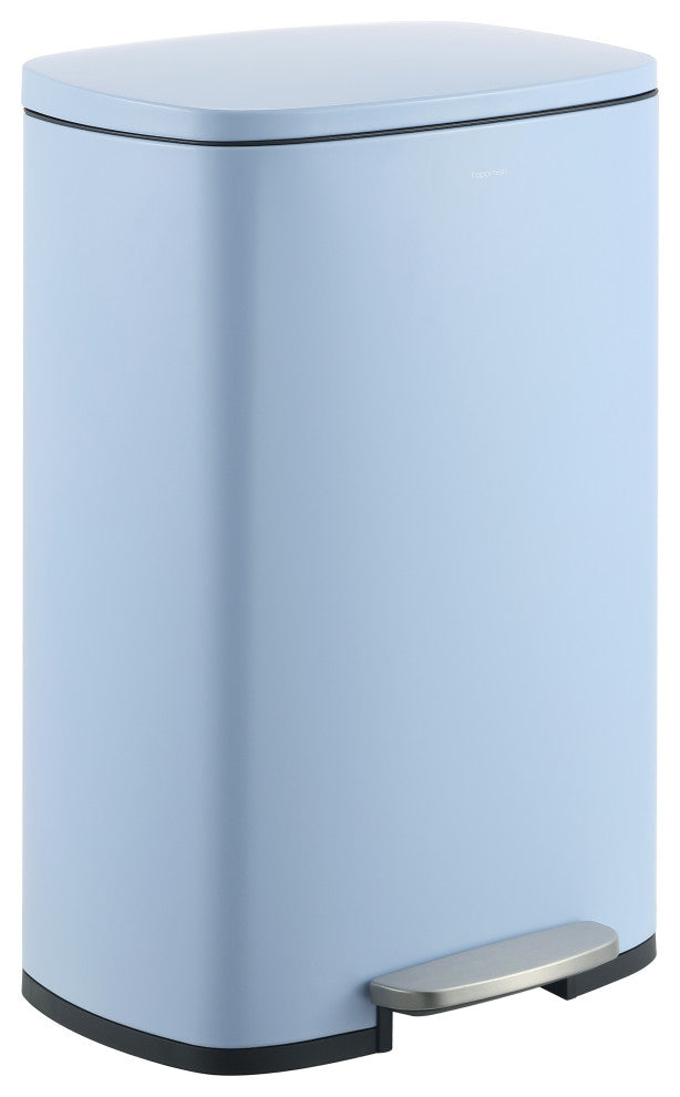Connor 13-Gallon Trash Can With Soft-Close Lid and Mini Trash Can, Sky Blue