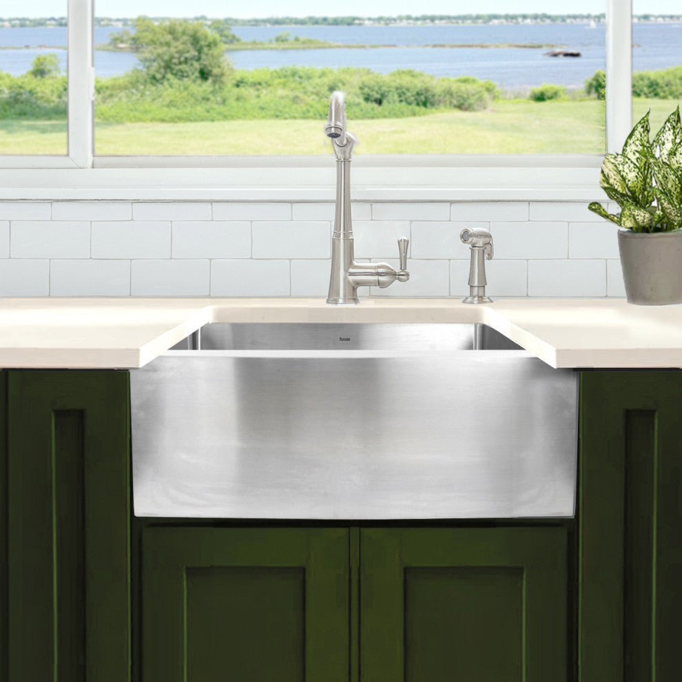 Nantucket Sinks 24" Pro Series Apron Farmhouse Stainless Steel Kitchen Sink