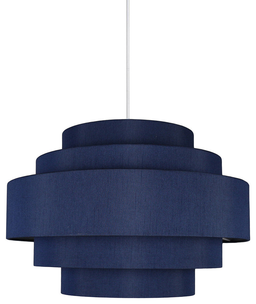 Palladio 5-tier Shade Pendant, 18"x12", Navy Blue