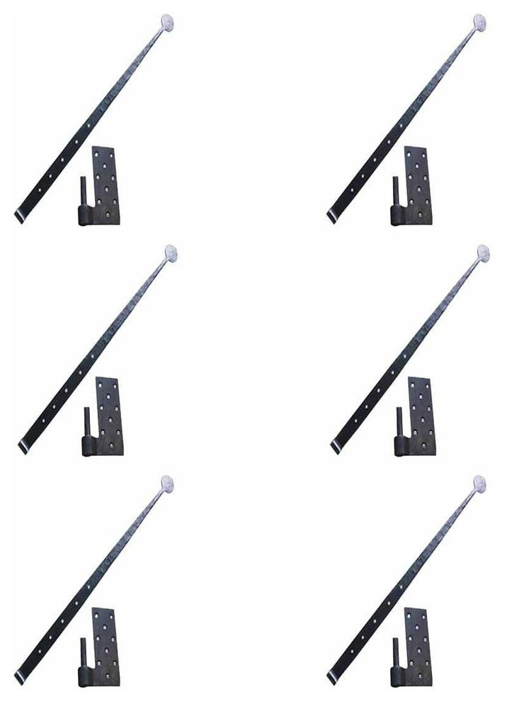 6 Door Hinges Black Wrought Iron Bean Pintle Hinge 24" |