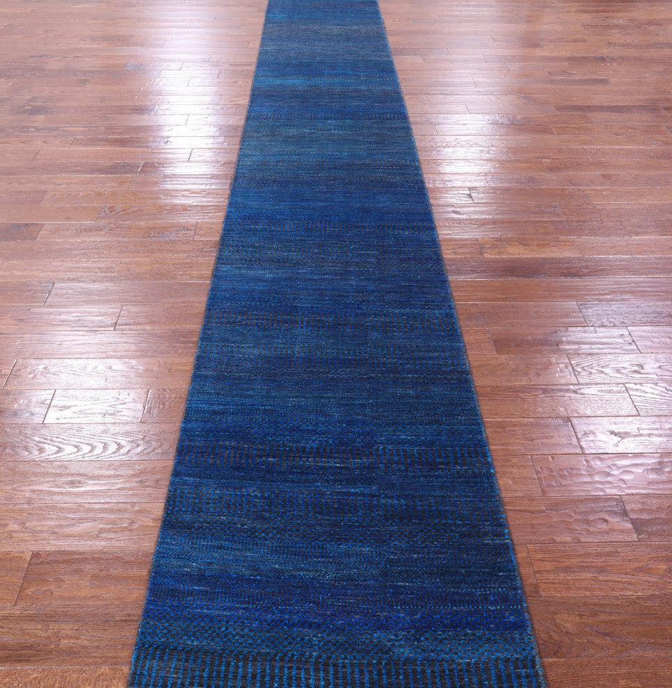 Runner Handmade Super Savannah Gabbeh Wool and Silk Rug 2' 6" X 29' 10" Q11905