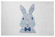 Monochrome Bunny Easter Chenille Rug, Dark Cobalt Blue, 2'x3'