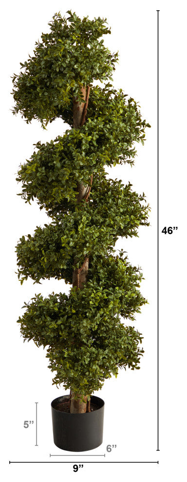 46" Boxwood Spiral Topiary Artificial Tree