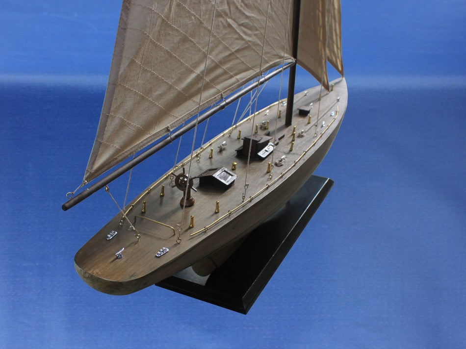 Rustic Intrepid, Wooden Vintage Sailboat, 60"