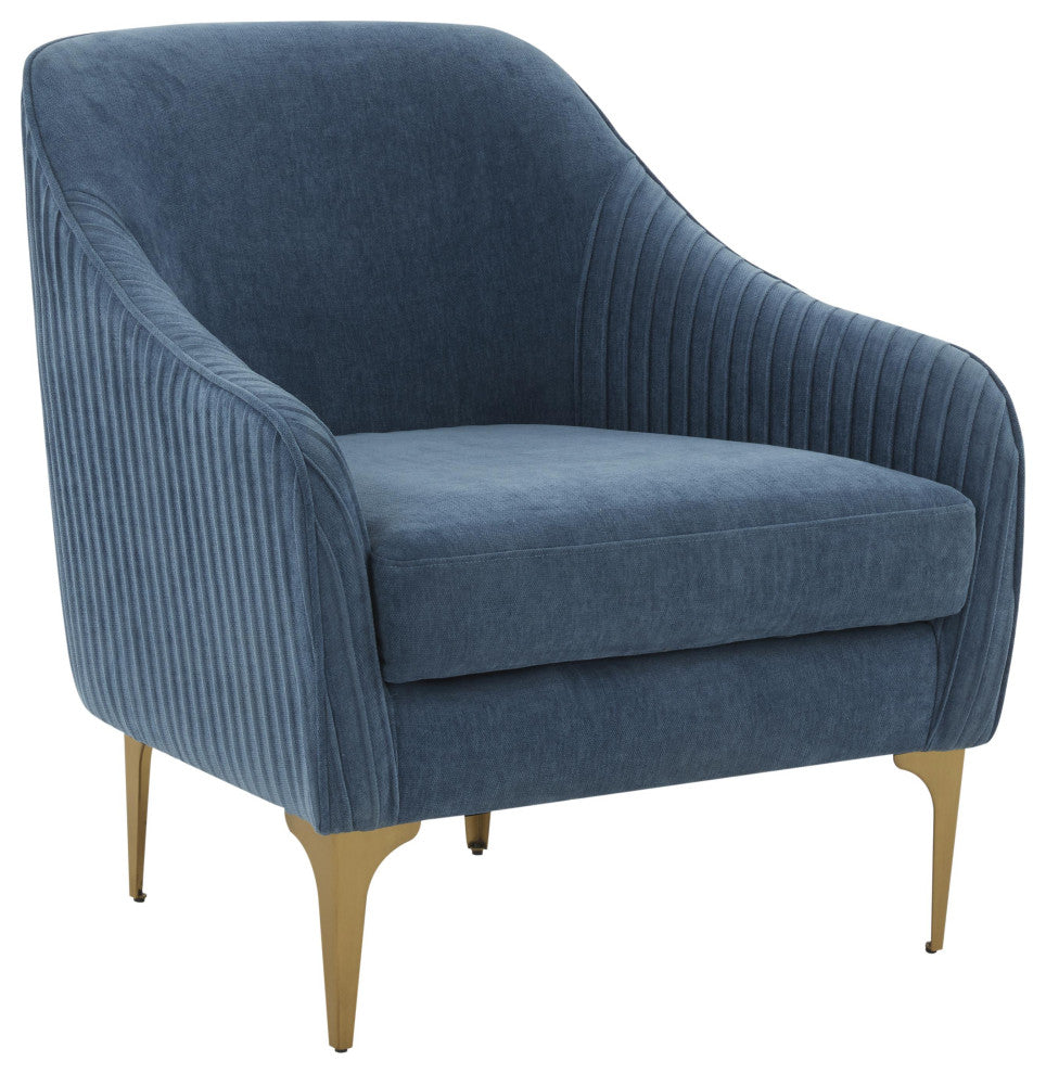 Serena Blue Velvet Accent Chair