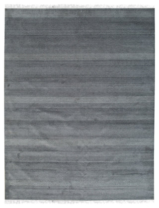 EORC Light Blue/Ivory Hand Crafted Wool and Viscose Grass Rug 9'x12'