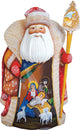 Message Of Faith Santa, Woodcarved Figurine