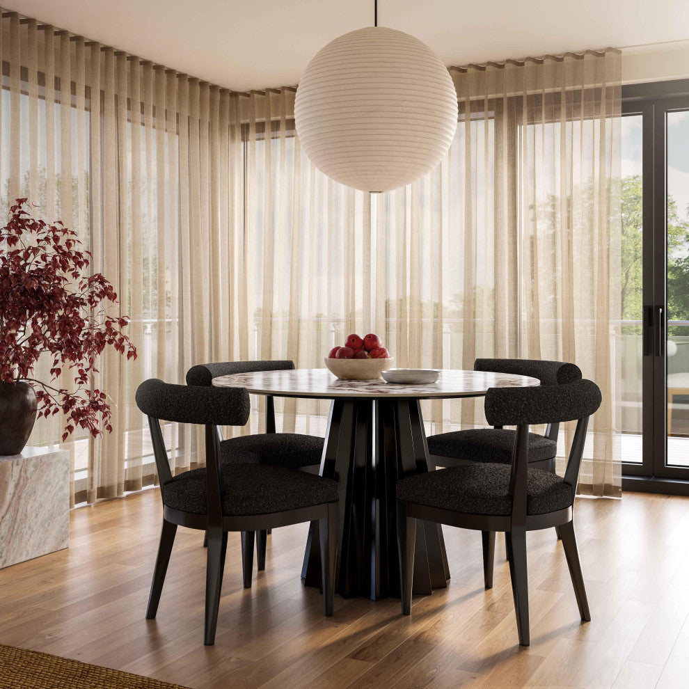 Palla Black Boucle Dining Chair - Black