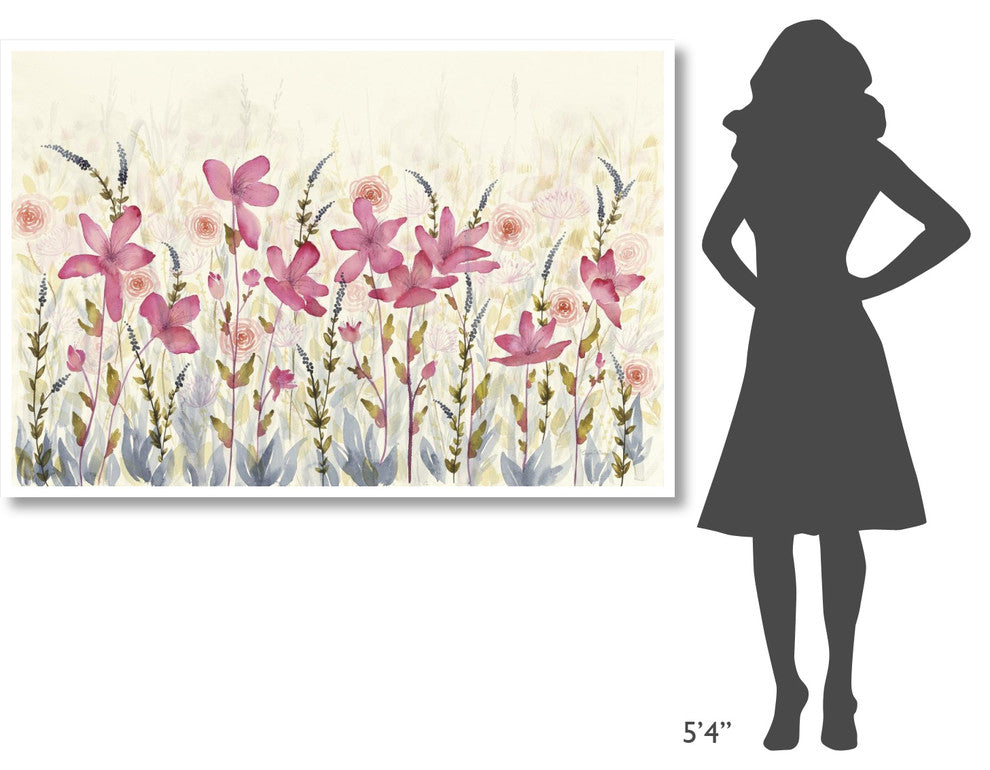 "Watercolor Garden" Digital Paper Print by Elyse DeNeige, 62"x42"