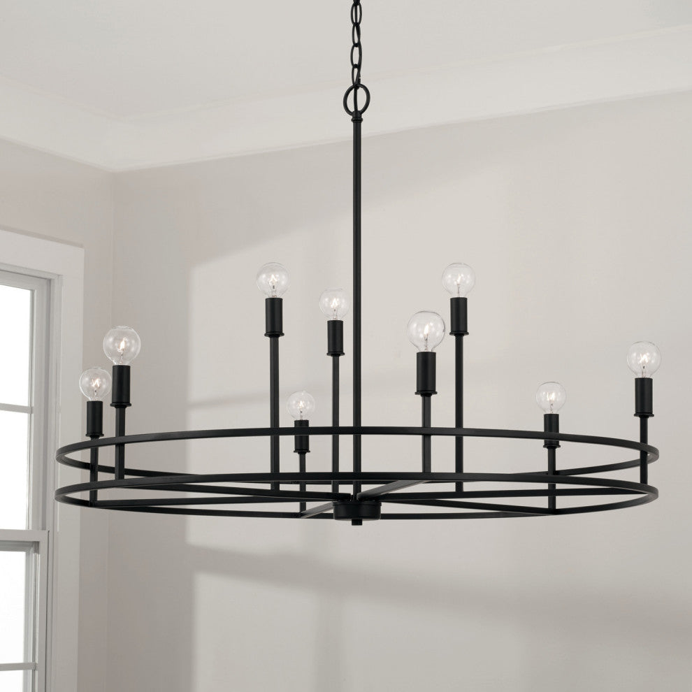 Capital Lighting 448791 Fuller 9 Light 35"W Ring Chandelier - Matte Black