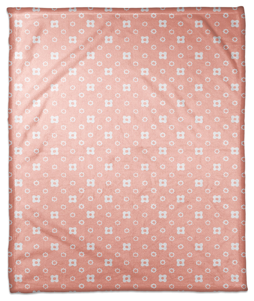 Pink Floral Pattern Fleece Blanket