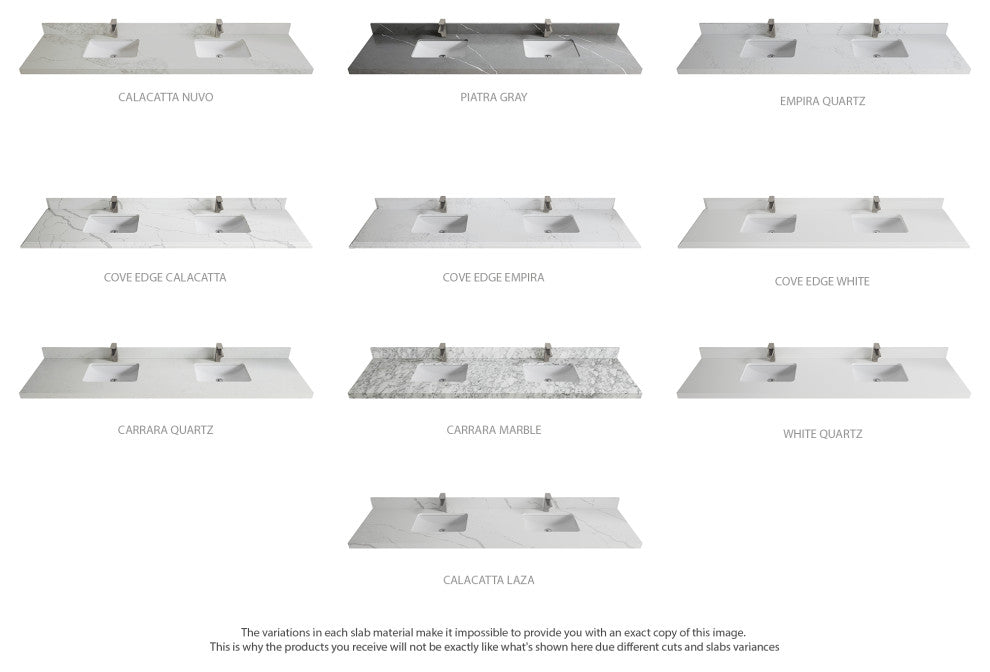 Malibu Mango 60 Double Sink Bathroom Vanity in White Washed 2" Carrara Quartz