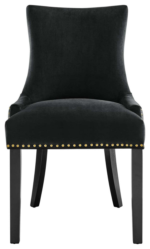Marquis Performance Velvet Dining Chairs, Set of 2, Black