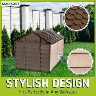 Starplast Small Dog House Kennel,  Mocha/Brown
