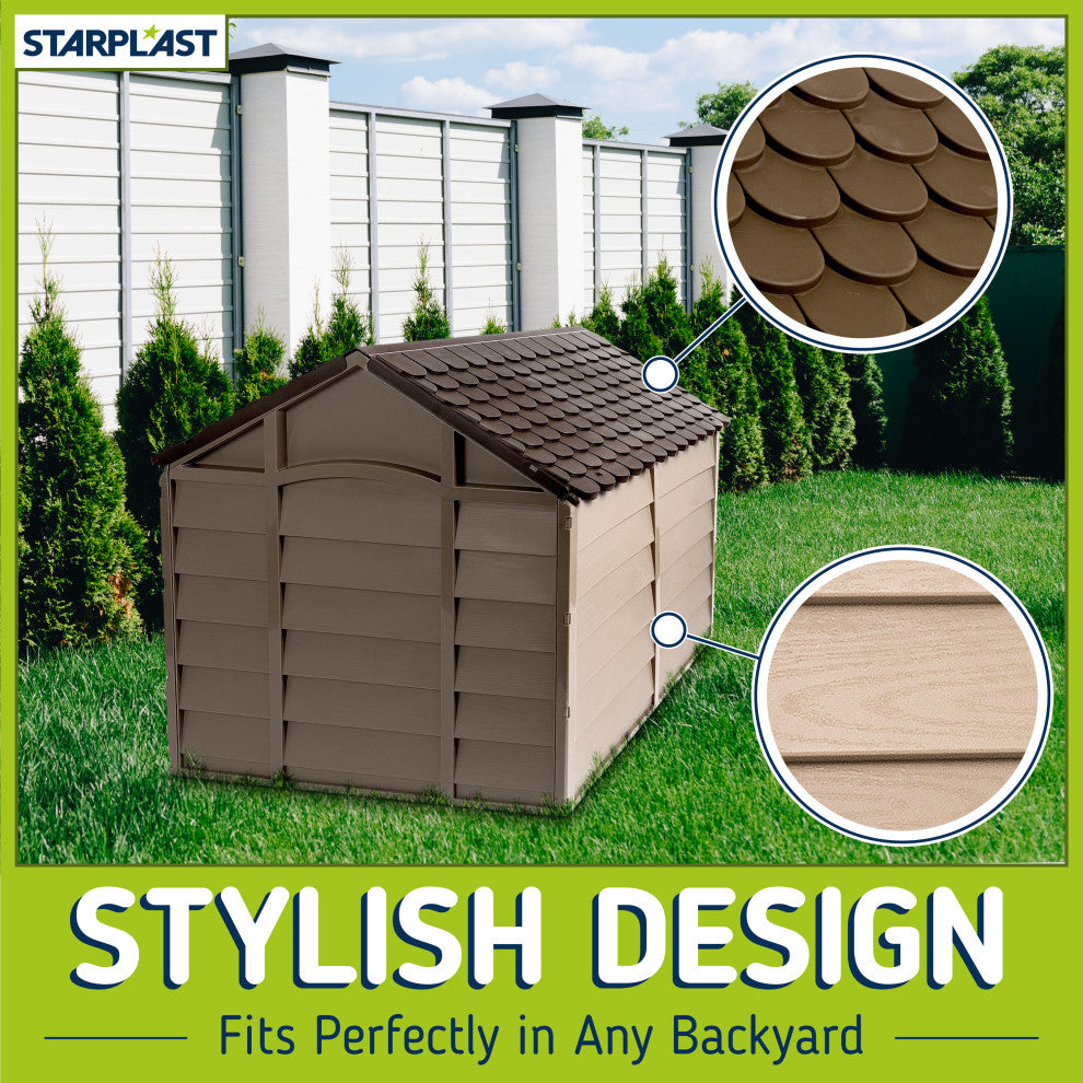 Starplast Small Dog House Kennel,  Mocha/Brown