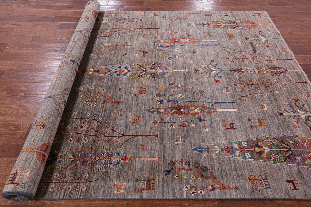 6' 7" X 9' 5" Persian Gabbeh Tribal Handmade Rug Q9613