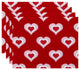 18"x14" Valentine Print Placemat, Red, Set of 4