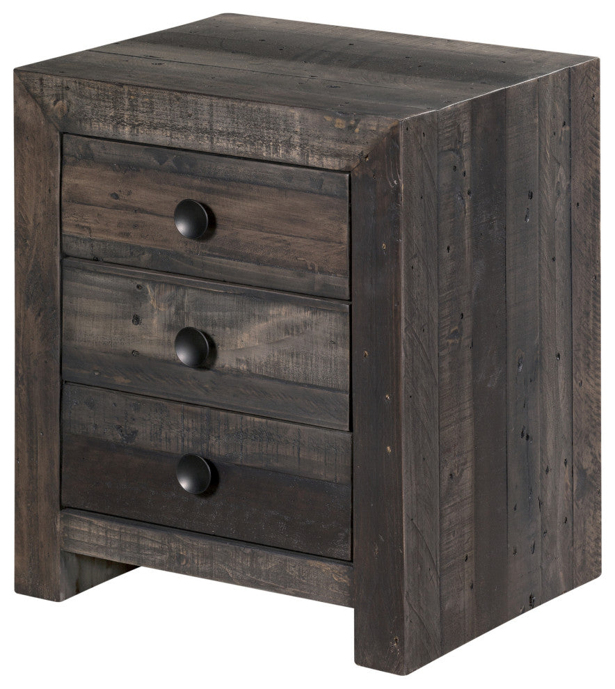Industrial Vintage Nightstand Grey - Grey