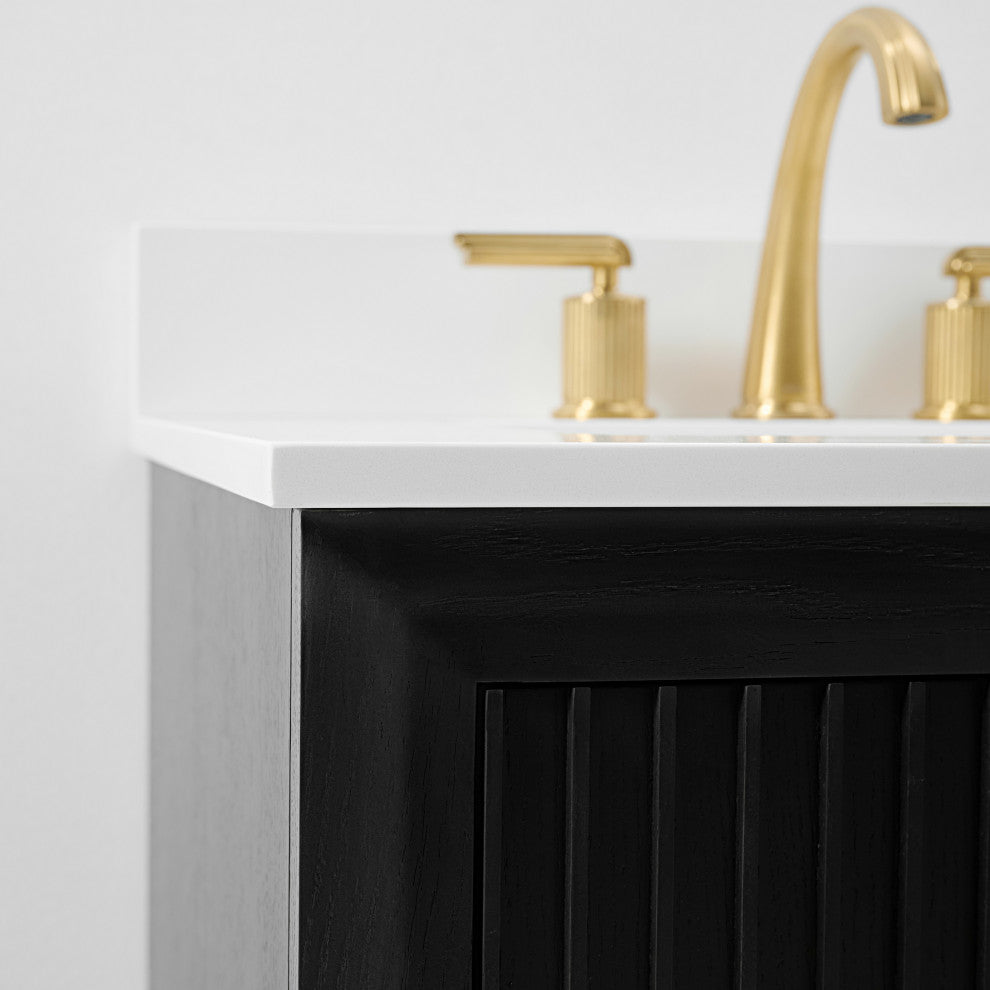 Turlington Bath Vanity Set, Black Oak, 36"