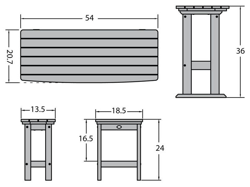 Lehigh 6pc Counter Height Balcony Set, Black