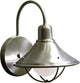 1-Light Brushed Nickel Exterior Wall Mount, 8 x 9.5 x 7.5