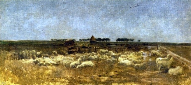 Charles Francois Daubigny Le Parc a Moutons, 15"x30" Wall Decal