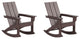 WestinTrends Set of 2 Modern Adirondack Outdoor Rocking Chairs, Dark Brown