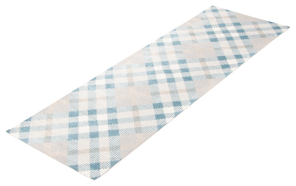 Aqua Kors Area Rug, Gray, 2'6"x8'