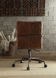 Harith Top Grain Leather Office Chair, Retro Brown, Retro Brown
