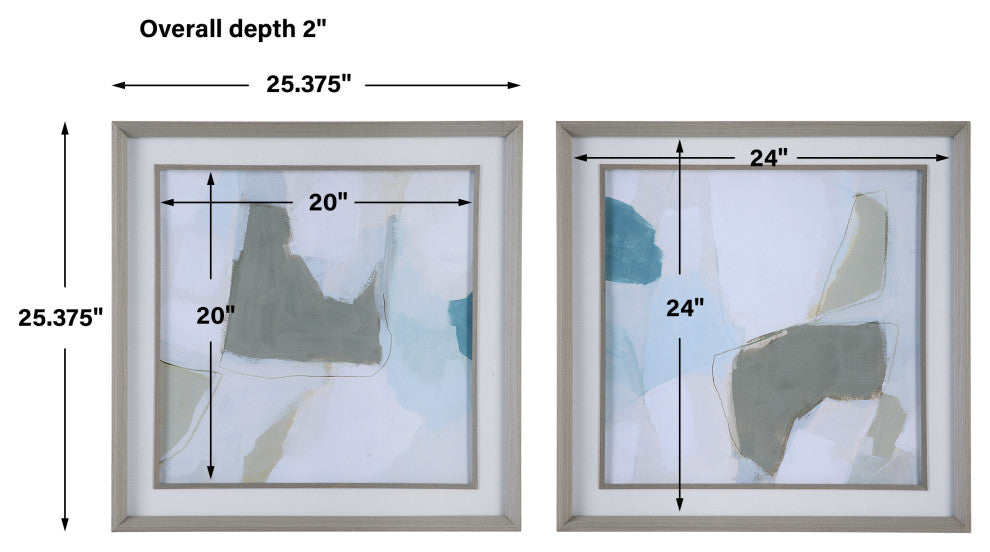 Uttermost Mist Shapes Framed prints, 2-Piece Set