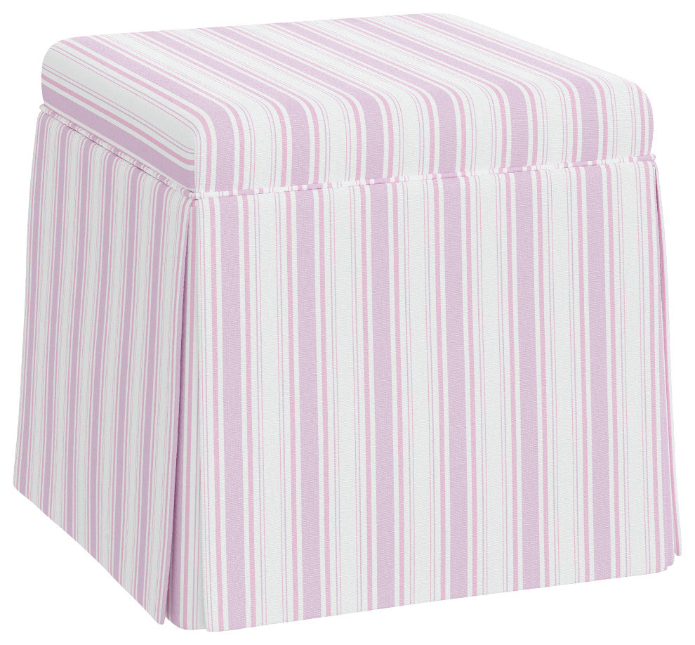 Rachel Ashwell Storage Ottoman, Sc Brolly Stripe Pink