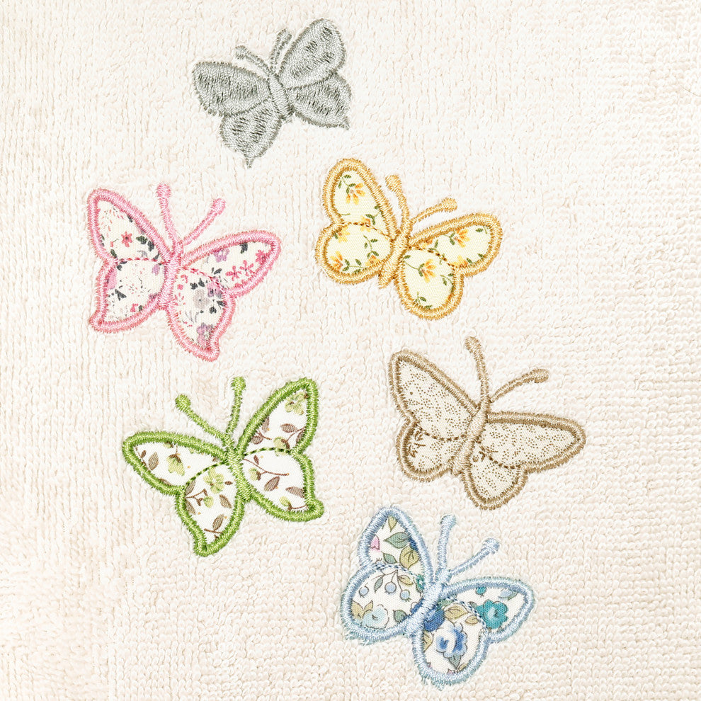 Linum Home Textiles 100% Turkish Cotton MARIPOSA 4PC Embellished Towel Set