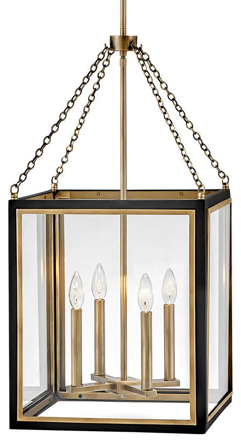 Hinkley Lighting 32984 Shaw 4 Light 16"W Taper Candle Pendant - Black /
