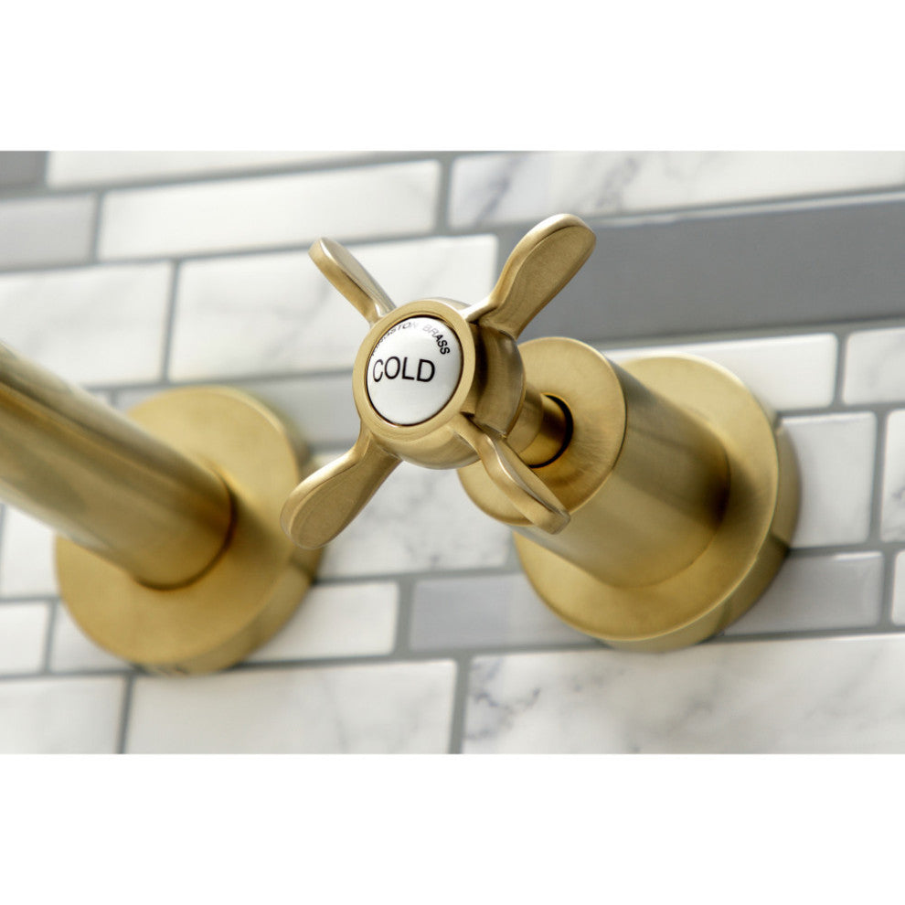 KS8057BEX Wall Mount Tub Faucet, Brushed Brass