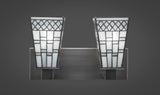 Apollo 2-Light Bath Bar, Graphite/Square Pewter Art
