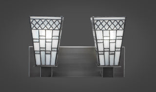 Apollo 2-Light Bath Bar, Graphite/Square Pewter Art