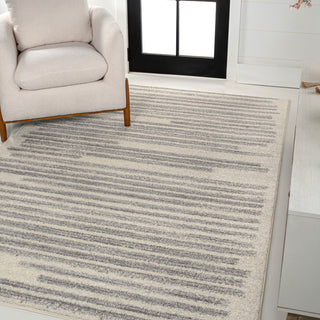 Khalil Modern Berber Stripe Cream/Gray 4 ft. x 6 ft. Area Rug