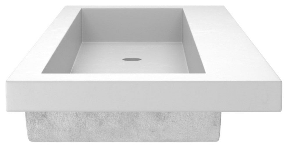 Trough 4819 Bathroom Sink, Pearl, No Faucet Holes