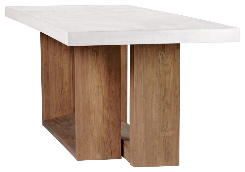 Lucca Teak and Concrete Dining Table